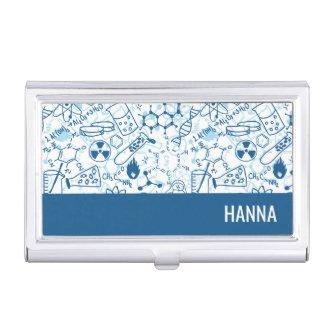 Chemistry Doodle Pattern Personalized Name  Case