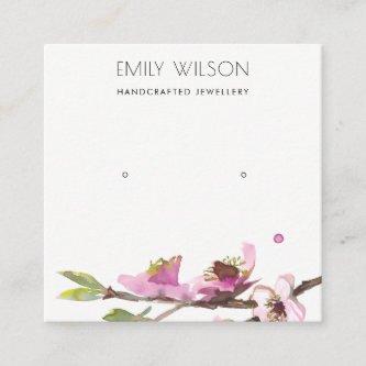 CHERRY BLOSSOM FLORAL STUD EARRING DISPLAY LOGO SQUARE