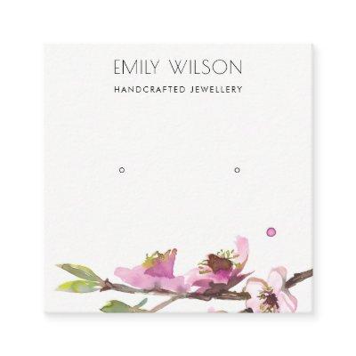 CHERRY BLOSSOM FLORAL STUD EARRING DISPLAY LOGO SQUARE