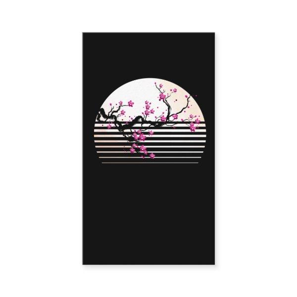 Cherry Blossom Japanese Retro Sunset Sakura Tree