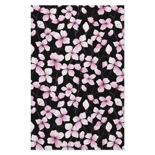 Cherry Blossom Soap Wrap Paper- Black Background