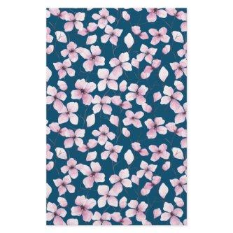 Cherry Blossom Soap Wrap Paper- Blue Background