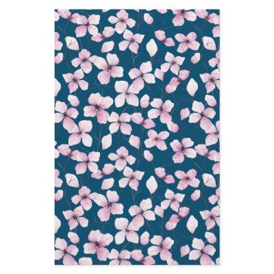 Cherry Blossom Soap Wrap Paper- Blue Background