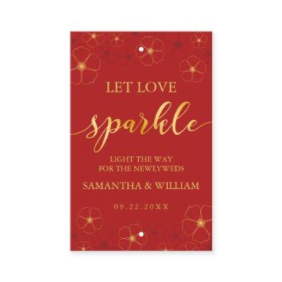 Cherry Blossoms Wedding Sparkler Tag |Custom Color