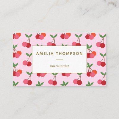 Cherry Fruit Pattern in Pink and Red Personalized