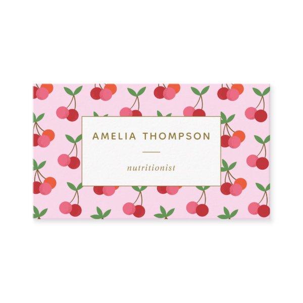 Cherry Fruit Pattern in Pink and Red Personalized