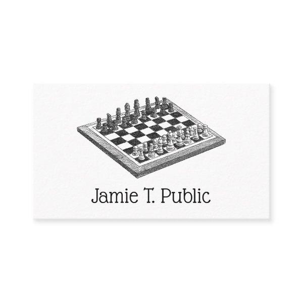 Chess Board and Chess Pieces Vintage Art