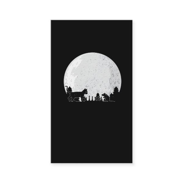 Chess Board Player Cat Mouse Full Moon