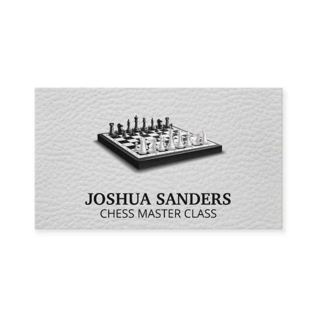 Chess Pieces on Board | Leather Background