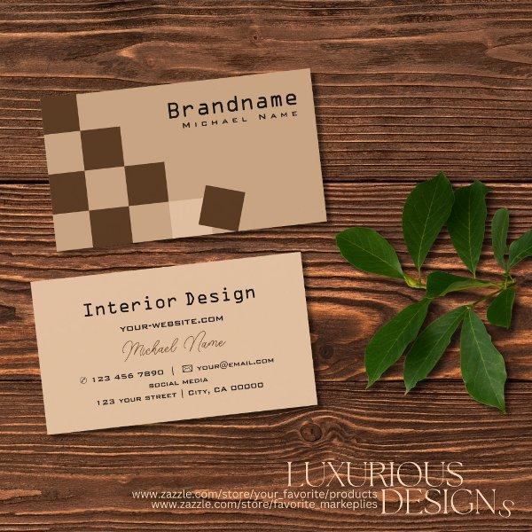 Chessboard Beige and Brown Modern Pattern Stylish