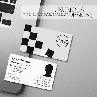 Chessboard Black Light Gray with Logo and Photo