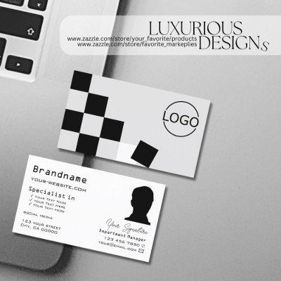 Chessboard Black Light Gray with Logo and Photo