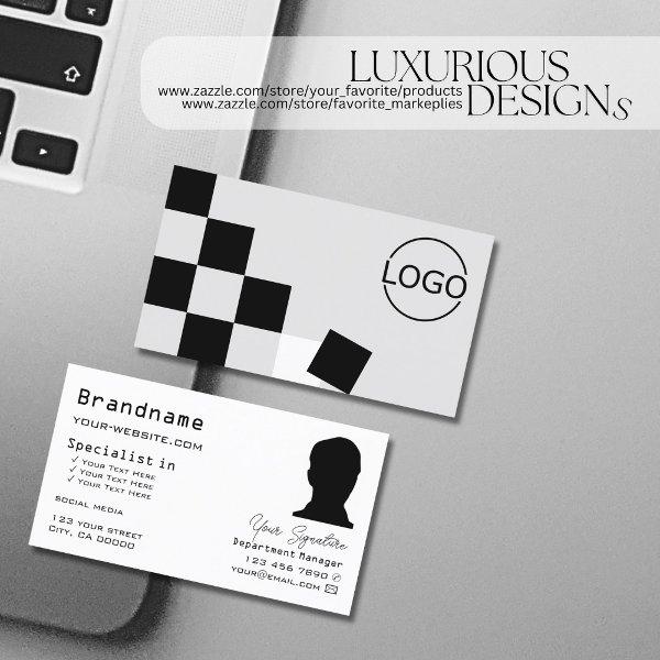 Chessboard Black Light Gray with Logo and Photo