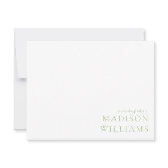 Chic A Note From Script Typography Green Note Card