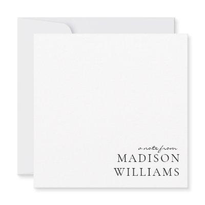 Chic A Note From Script Typography Note Card