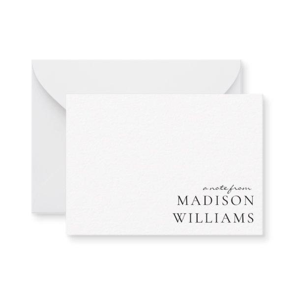Chic A Note From Script Typography Note Card