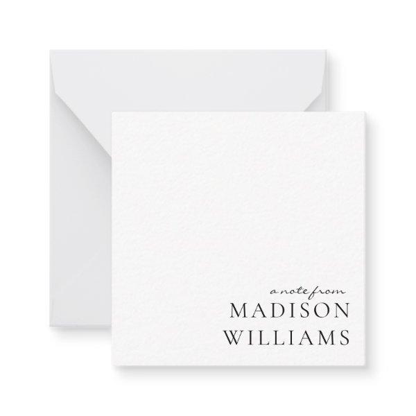 Chic A Note From Script Typography Note Card