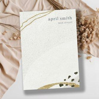 Chic Abstract Ivory Gold Black Gray Stone Texture  Note Card