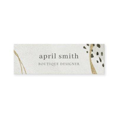 Chic Abstract Ivory Gold Black Grey Stone Texture  Mini