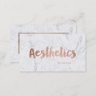 Chic aesthetics modern rose gold typography marble
