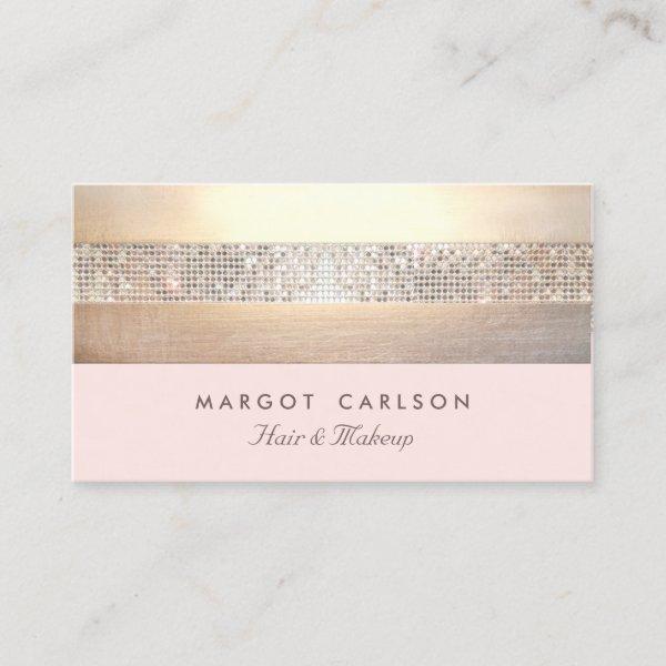 Chic and Elegant Sequin Gold Light Pink Striped