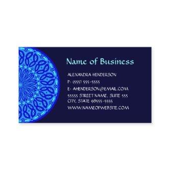 Chic Aqua and Blue Kaleidoscope Glow Mandala