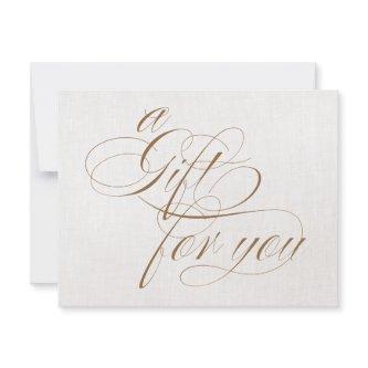 Chic Beige Linen  Calligraphy Gift Certificate