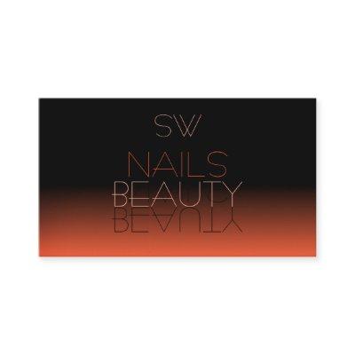 Chic Black and Orange Mirror Font with Monogram