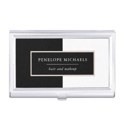 Chic Black and White Color Block  Case