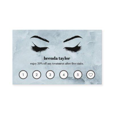 Chic Blue Marble Browbar Eyelash Custom Loyalty