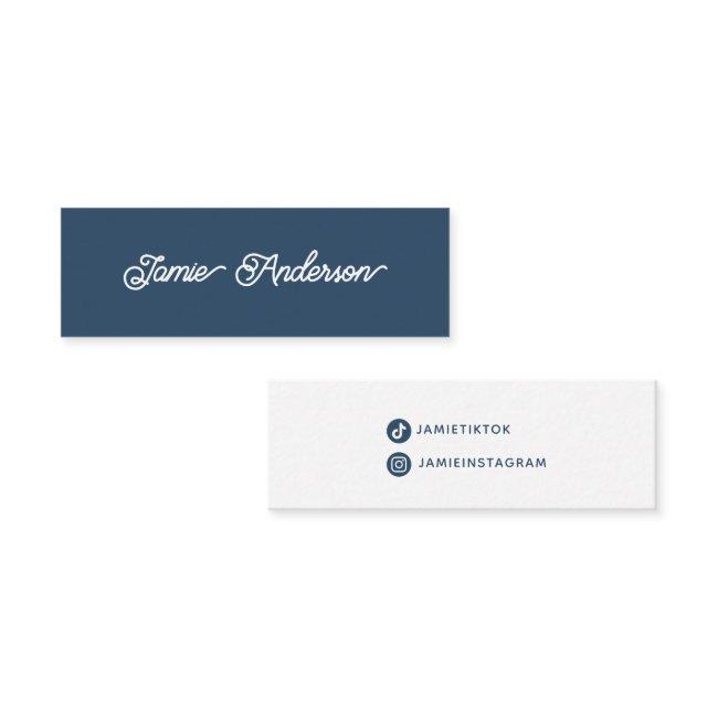 Chic Blue Modern Script Social Media Influencer Mini
