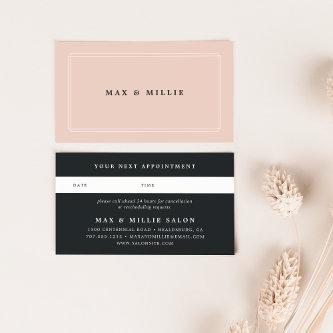 Chic Blush | Elegant Pink & Black Appointment Card