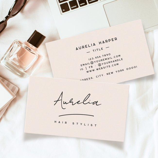 Chic Blush Pink Monogram Modern Signature Logo