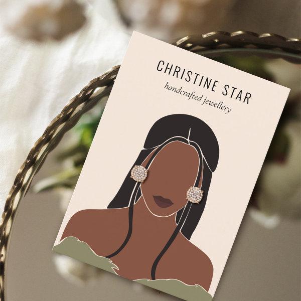 Chic Boho Female Silhouette Earring Display Card