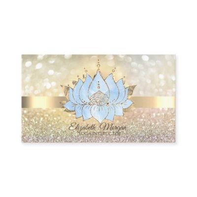 Chic Bokeh Gold,Blue Lotus  Yoga Instructor