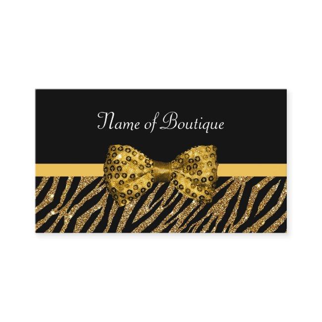 Chic Boutique Gold Zebra Print FAUX Glitz Bow