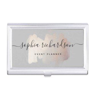 Chic Brush Stroke | Faux Rose Gold on Soft Gray  Case