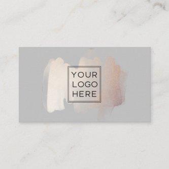 Chic Brush Stroke | Faux Rose Gold with Logo