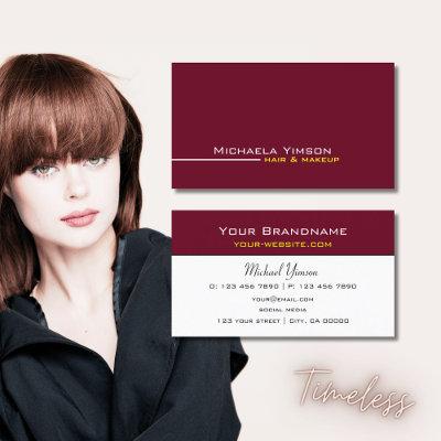 Chic Burgundy and White Simple Modern Professional