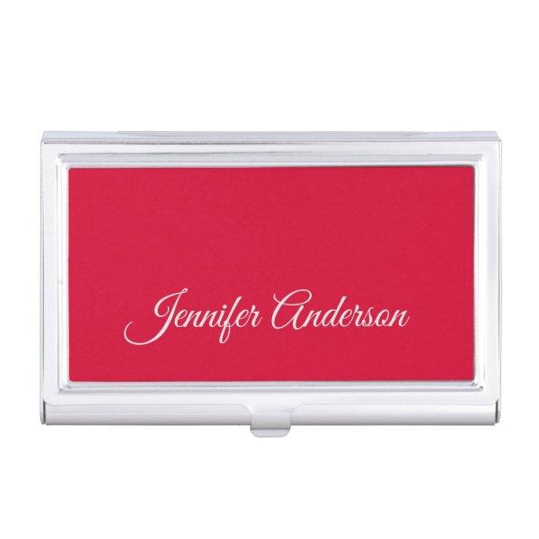 Chic Calligraphy Elegant Cherry Red Personalized  Case