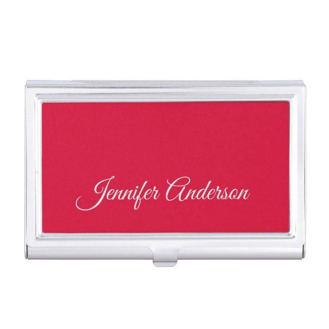 Chic Calligraphy Elegant Cherry Red Personalized Case