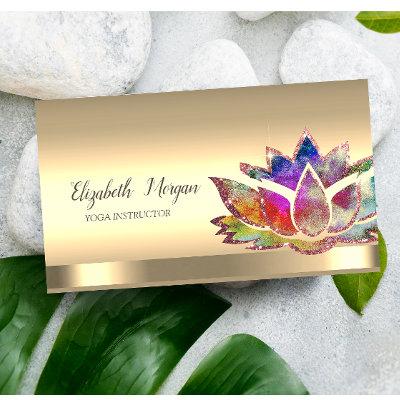 Chic Colorful Lotus Flower Yoga Instructor