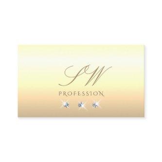 Chic Cream Beige Ombre Sparkling Diamonds Monogram