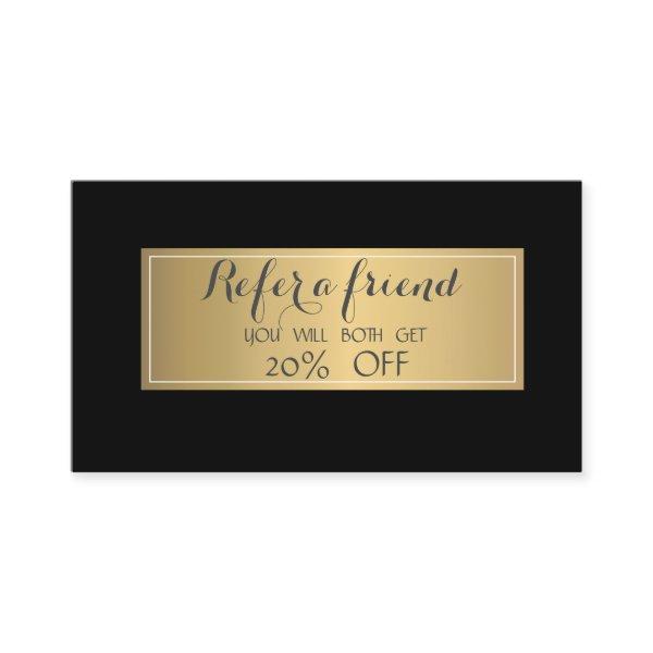 Chic Elegant Gold Frame  Referral Card