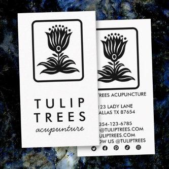 Chic Elegant Logo Stylized Tulip Wellness Healer