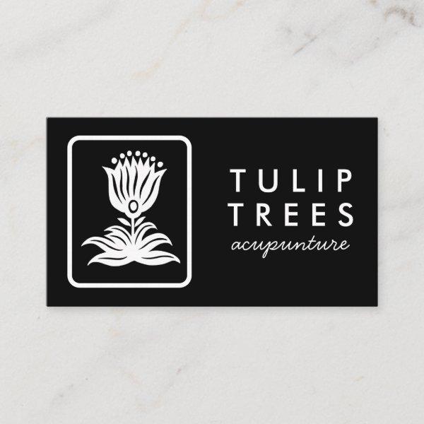 Chic Elegant Logo Stylized Tulip Wellness Healer