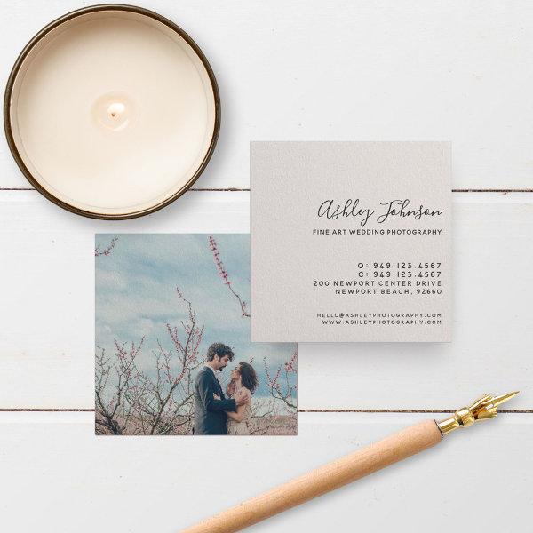 Chic Elegant Photographer Photo Typography Blush Square