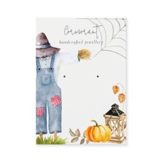 Chic Fall Autumn Pumpkin Scarecrow Earring Display