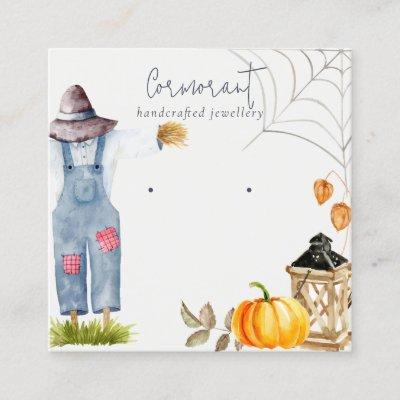 Chic Fall Autumn Pumpkin Scarecrow Earring Display Square