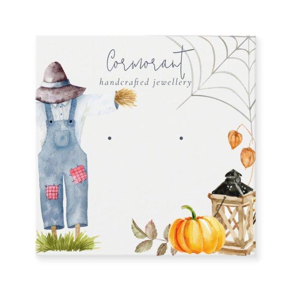 Chic Fall Autumn Pumpkin Scarecrow Earring Display Square